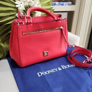 Dooney & Bourke Red Satchel with Gold Hardware